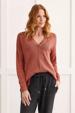 Load image into Gallery viewer, Tribal V-Neck Sweater with Side Slits
