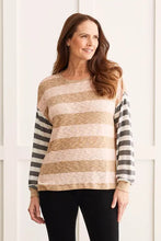 Load image into Gallery viewer, Tribal Stripe Combo Crew Neck Top
