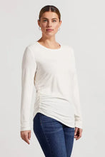 Load image into Gallery viewer, Tribal Ruched Long-Sleeve Top with Asymmetrical Hem
