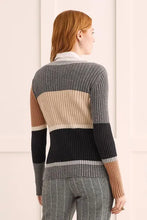 Load image into Gallery viewer, Tribal Ribbed Colour Block Crew Neck Sweater
